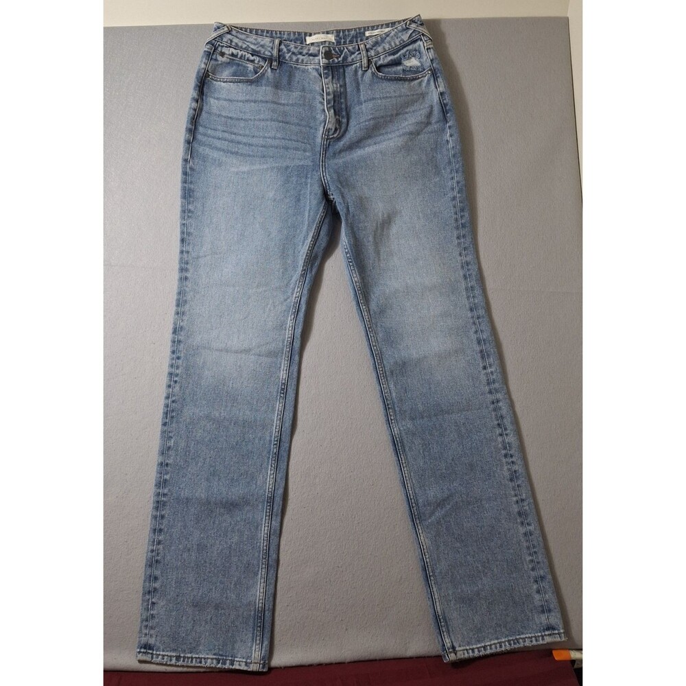 Cleo + Wolf Jeans Women 32x35 Blue Light Wash Ultra High Rise Ankle Straight